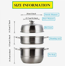 Load image into Gallery viewer, Versatile Thick-Bottomed Stainless Steel Steamer - Induction &amp; Stove Compatible