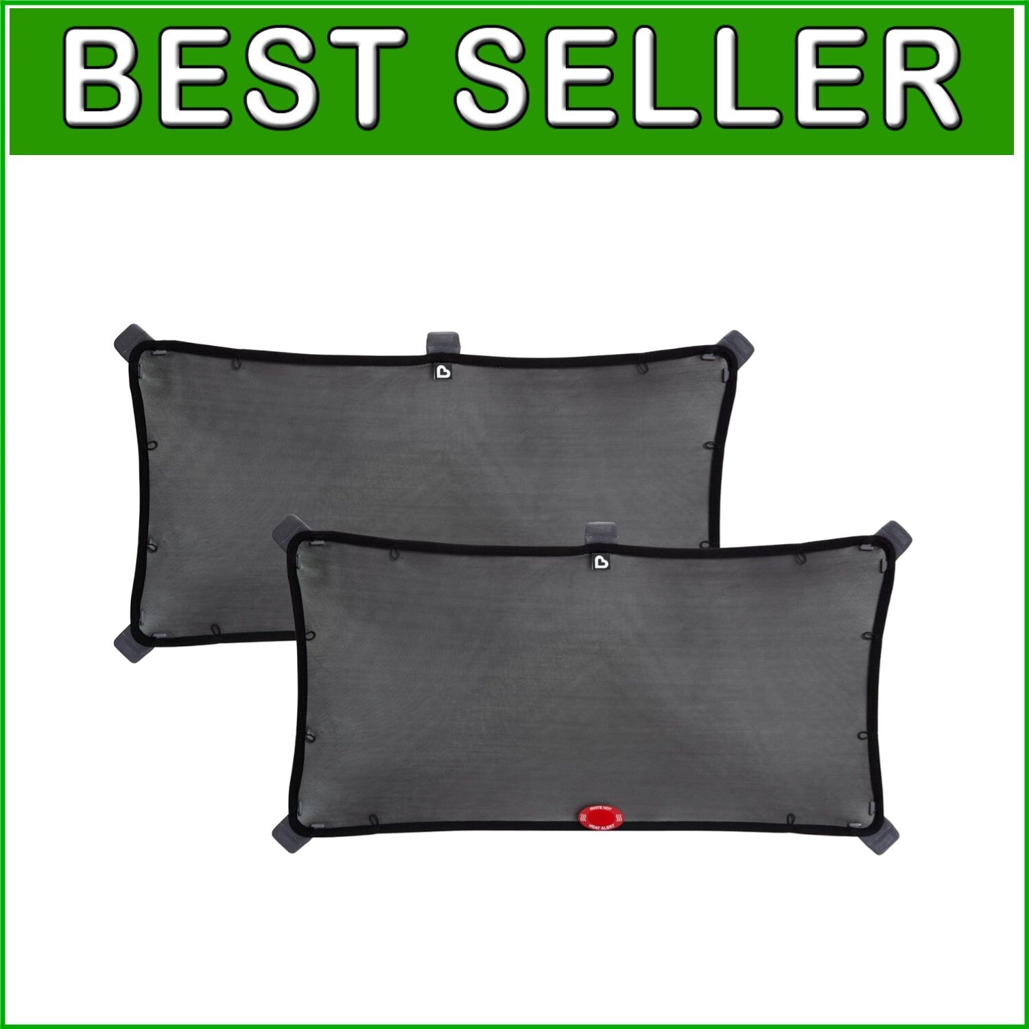 Brica Magnetic Stretch Sun Shade, Black - 2 Pack for Large Vehicle Windows