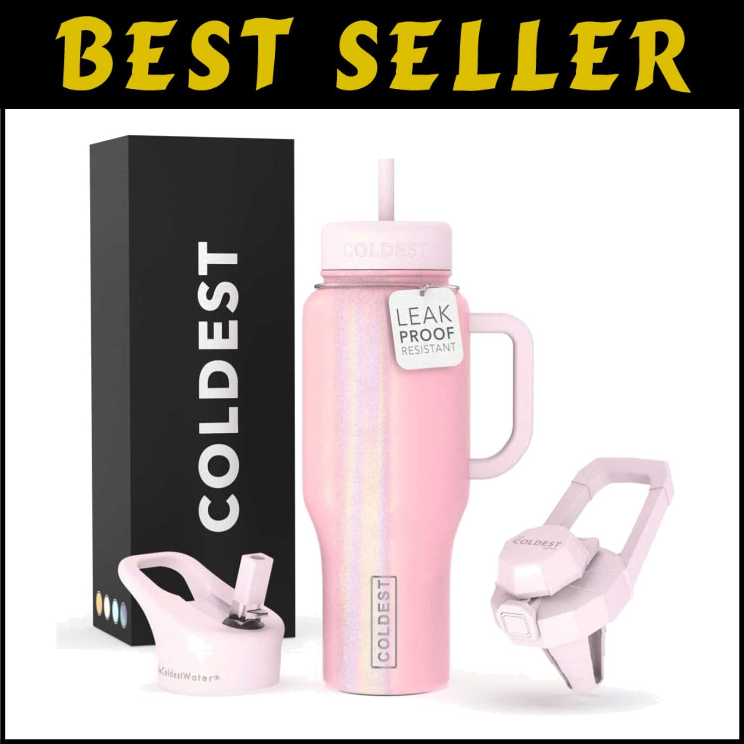 Insulated 36 Oz Tumbler – Keeps Drinks Cold for 36+ Hours, 3 Lids Included