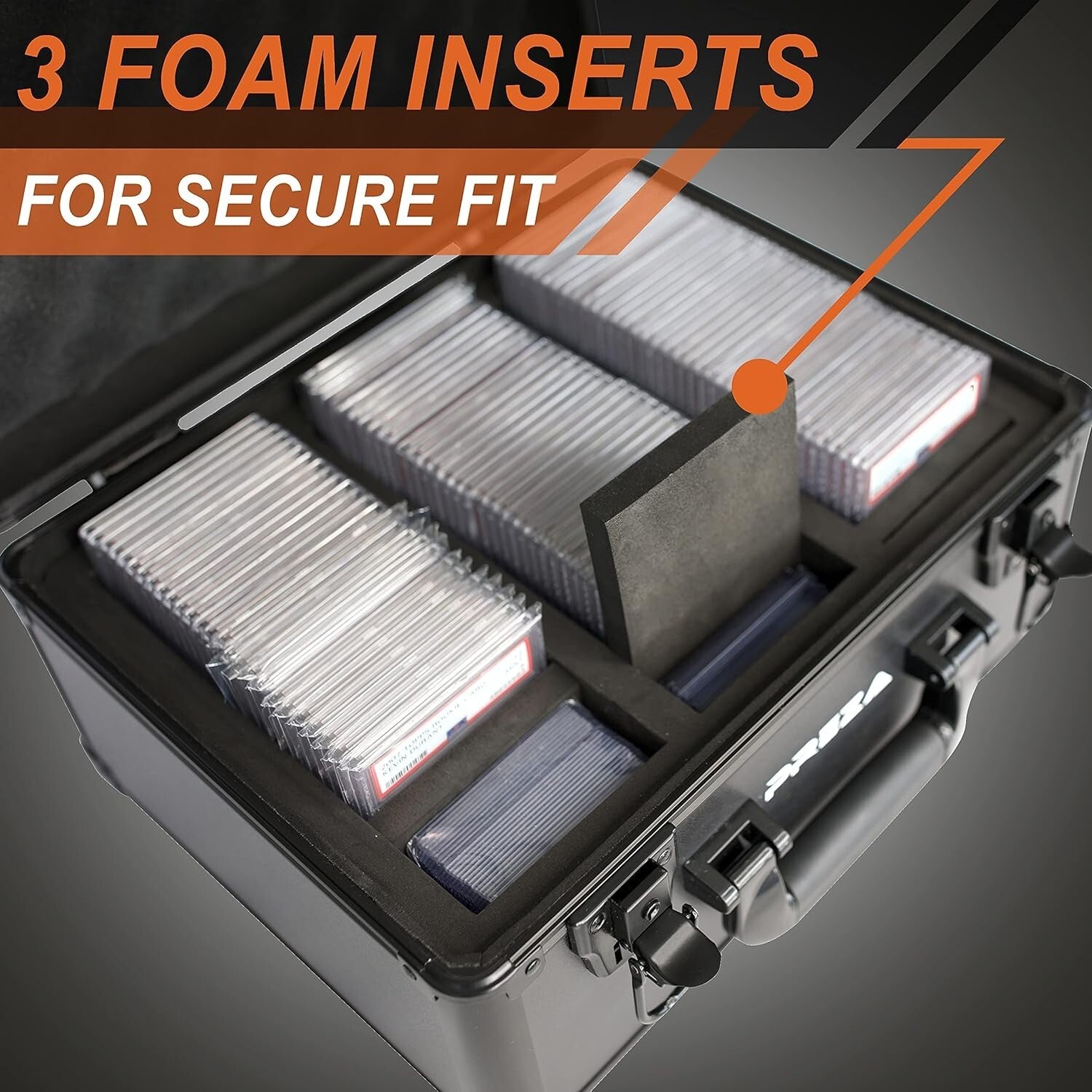 Compact Lockable Trading Card Case - 36L Storage for Graded Card Collections