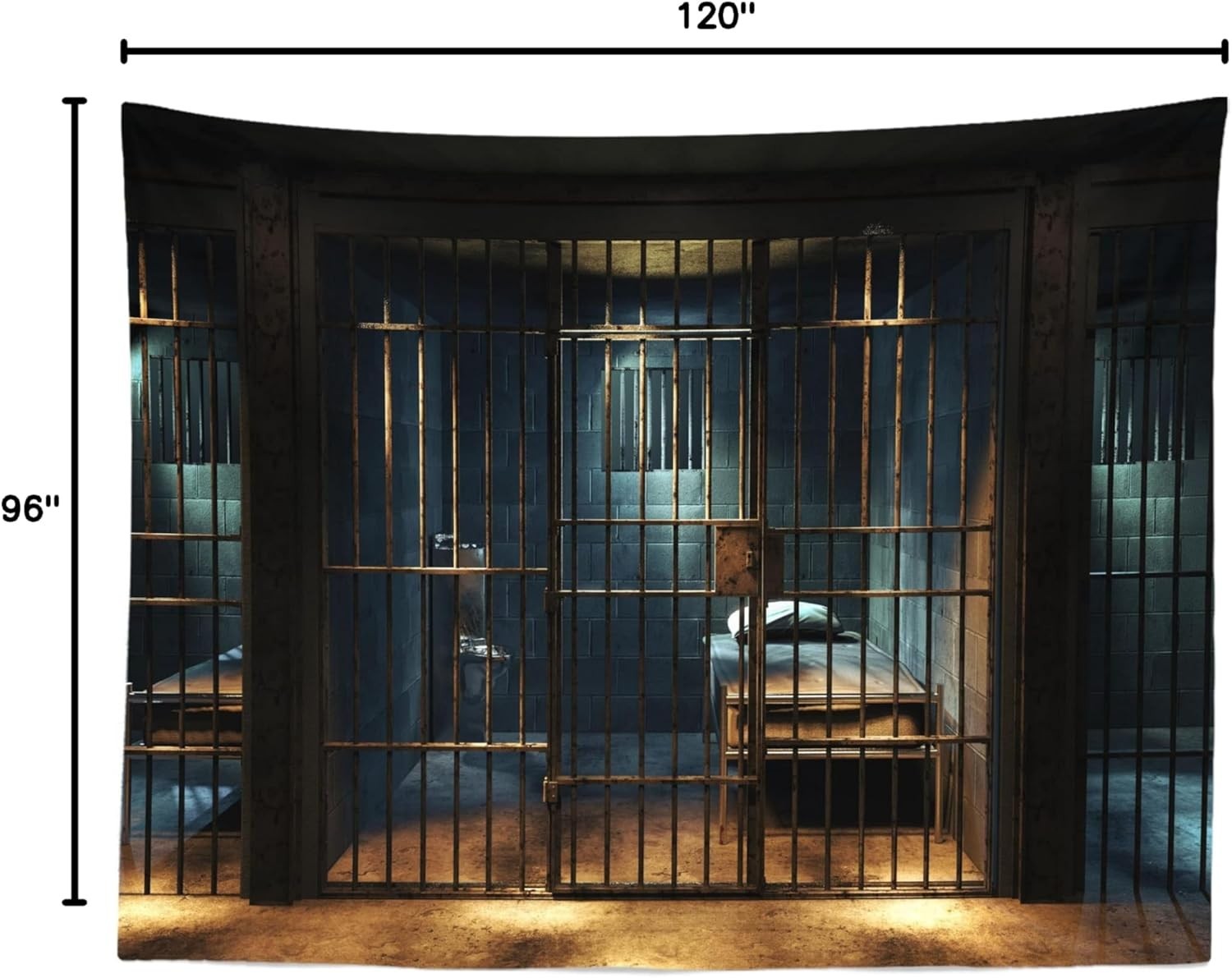 10x8ft Jail Cell Backdrop - Upgraded Polyester Photo Background for Events