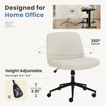 Load image into Gallery viewer, Comfortable Armless Criss Cross Chair with Wheels – Ideal for Study and Office