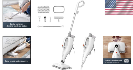 Efficient Steam Mop for Hard Floors & Rugs - Quick Heating, Lightweight Design