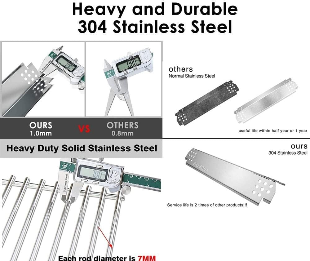 304 Stainless Steel Grill Burner and Cooking Grate Replacement Kit for Nexgrill