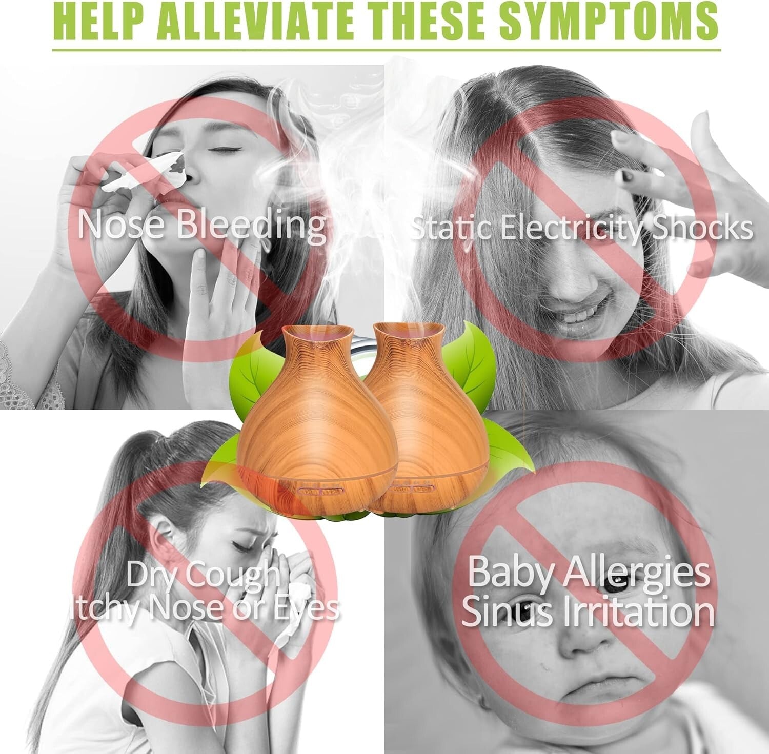 Essential Oil Humidifiers with Auto-Off Safety and 7 LED Options - Perfect Gift