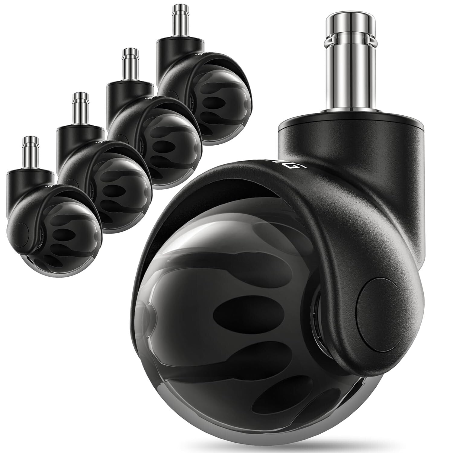 Durable Replacement Office Chair Wheels - 2 Inch Casters for Hardwood & Carpet