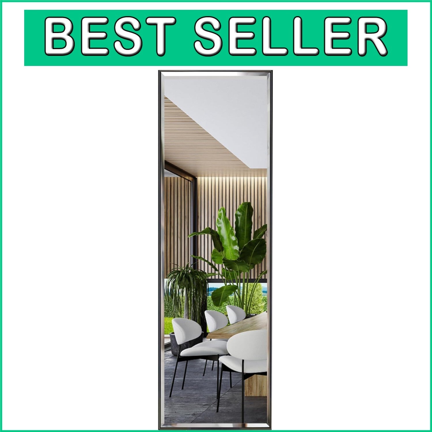Elegant 14x48 Inch Full-Length Wall Mounted Mirror for Bedroom & Bathroom Decor