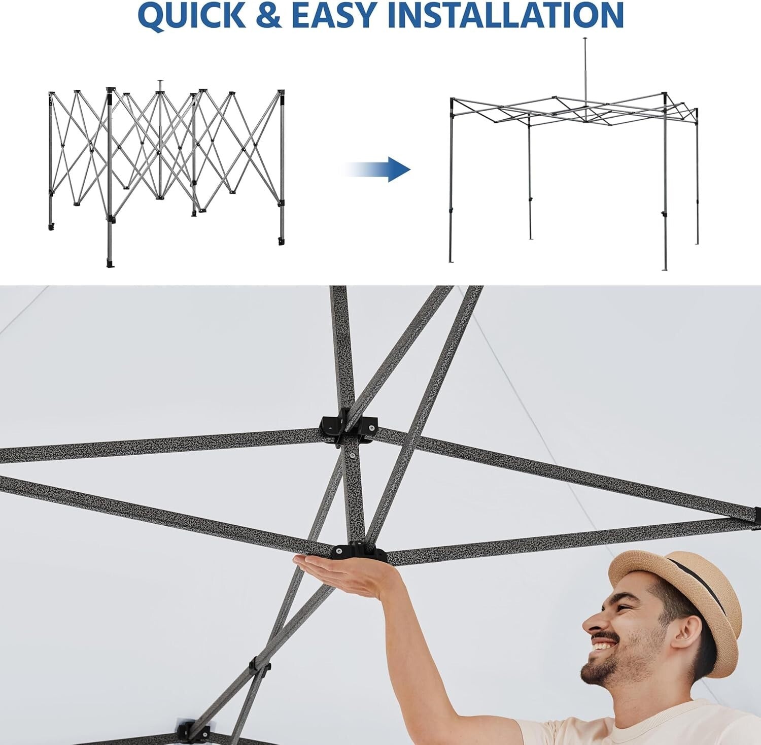 Commercial Heavy Duty Canopy Tent 10x10 - Waterproof & Adjustable with Sandbags