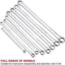 Load image into Gallery viewer, Heavy-Duty 8-Piece Double Box End Wrench Set - Polished Chrome Vanadium Finish