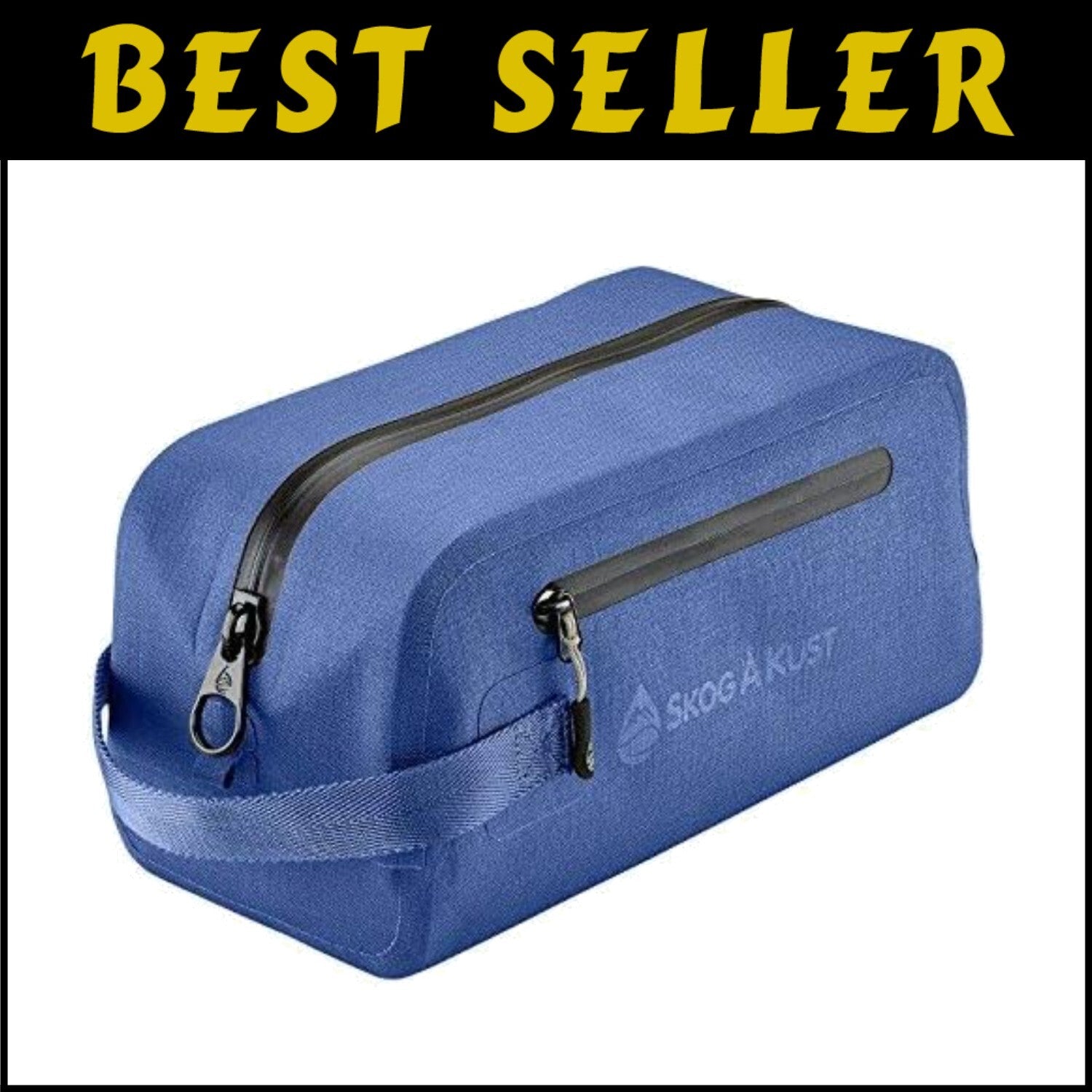 DoppSåk Large Waterproof Toiletry Bag - Leak-Proof Travel Organizer in Blue