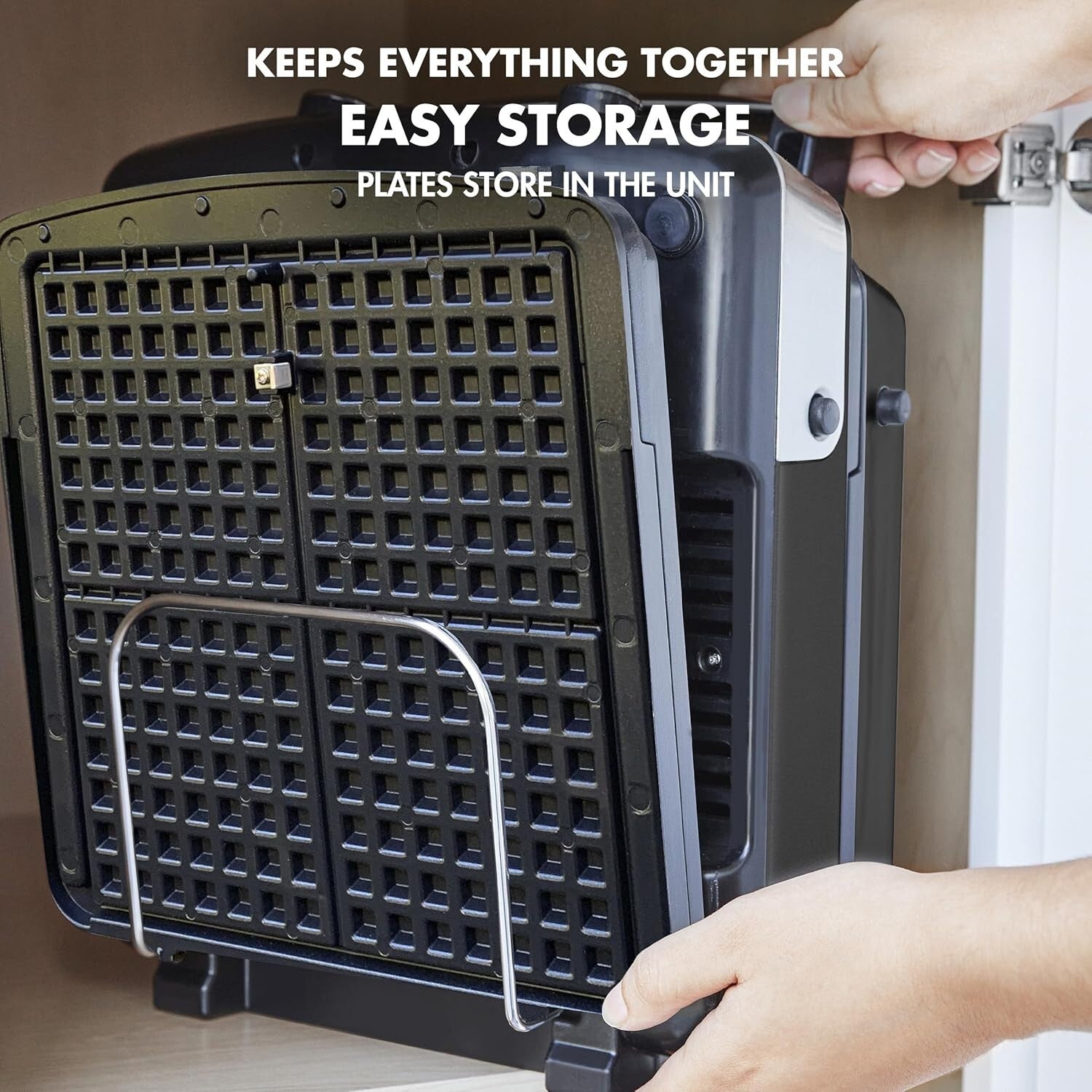 Elite Belgian & Classic Waffle Iron with Dishwasher Safe Plates - No Overflow