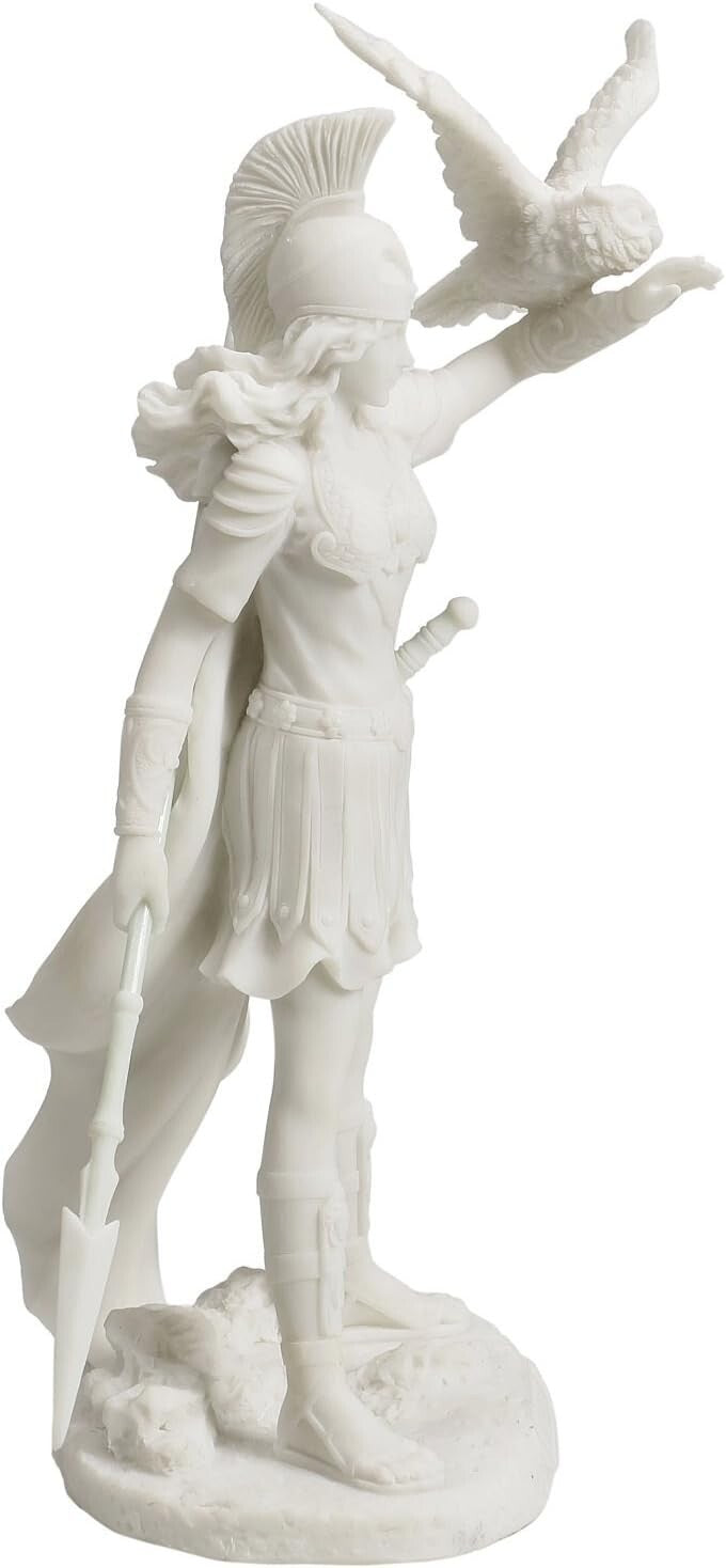 Matte Finish Athena Goddess Sculpture – Collector's Edition with Owl Companion