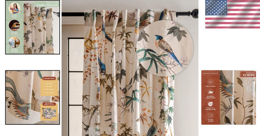 Elegant 84" Cotton Toile Curtains in Beige - Perfect for Cozy Interiors