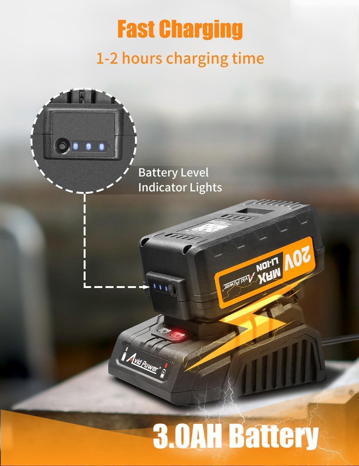 1/2" Drive Cordless Impact Wrench with 4 Sockets & 3.0Ah Battery - Maximum Power