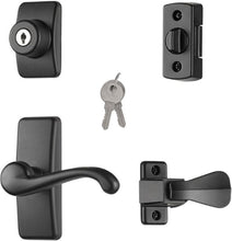 Load image into Gallery viewer, Durable Matte Black Door Lever Set with Keyed Deadbolt Lock - Easy Installation