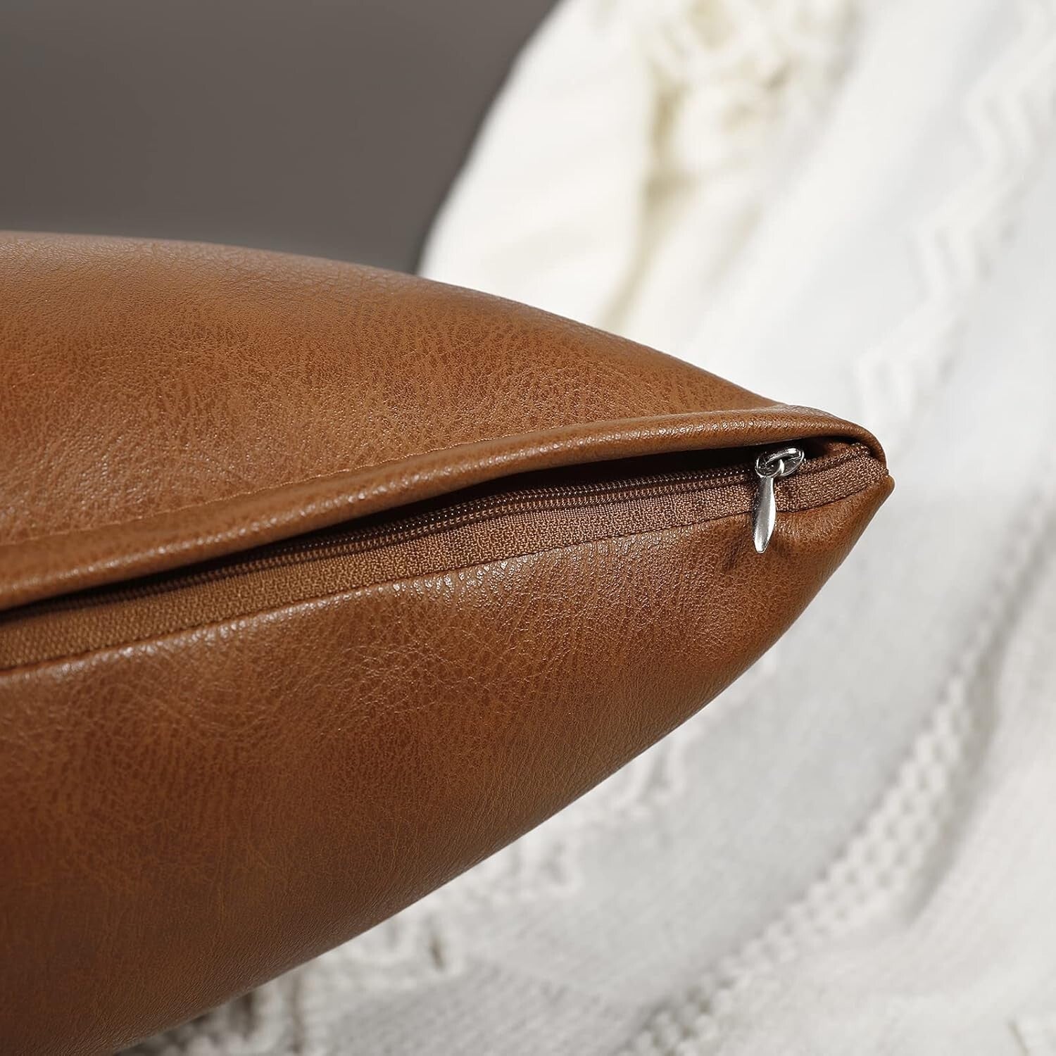 Elegant 50x160 cm Faux Leather Long Pillow Cover - Soft and Durable Decoration