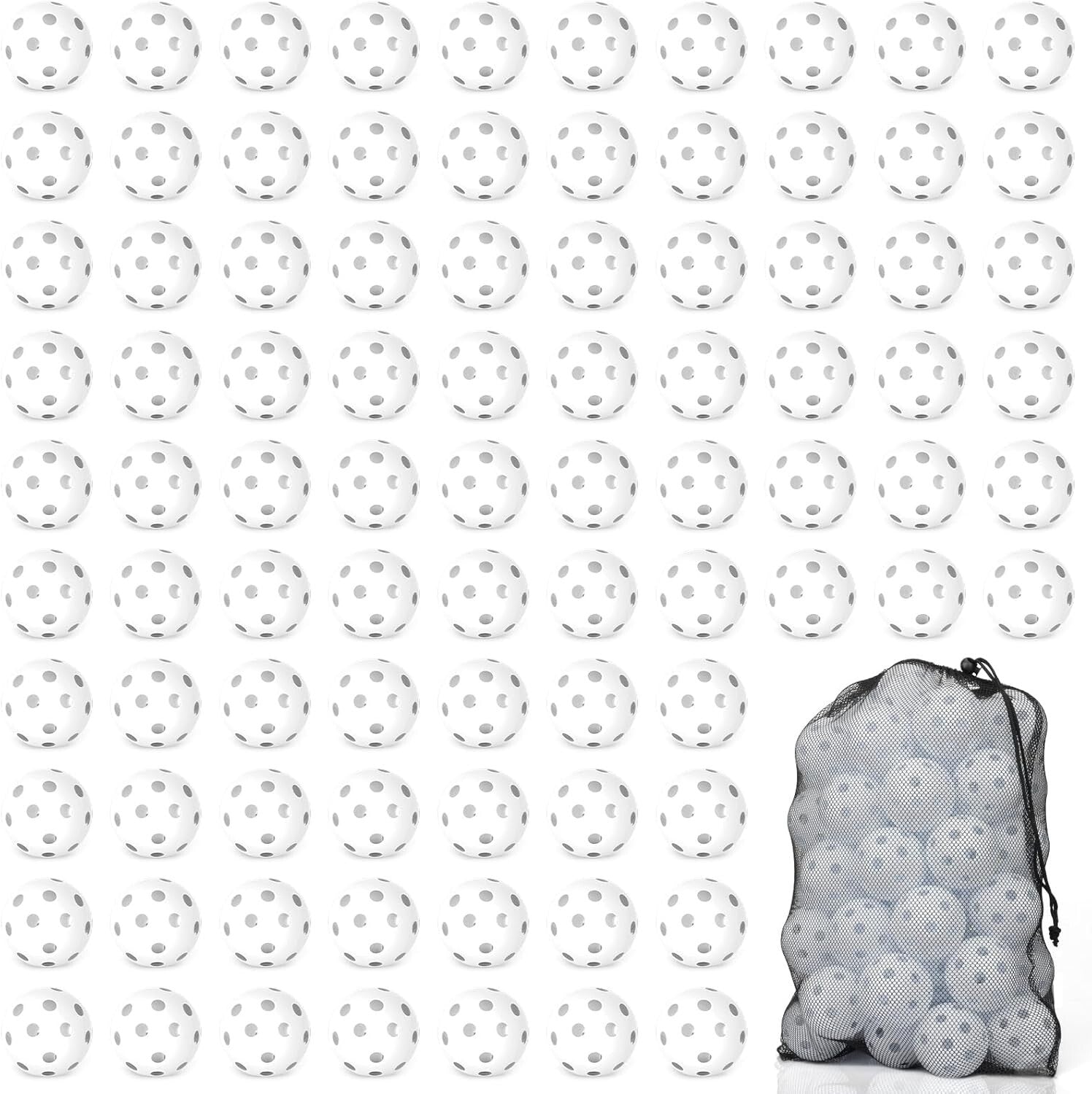 Durable Hollow Soft Baseballs with 26 Holes - 12/100 Pack for Skills Development