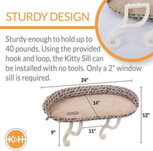 Load image into Gallery viewer, Stylish Indoor Cat Hammock with Removable Bolster for Sunbathing - 14 x 24 in