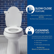Load image into Gallery viewer, Classic Ice Grey Plastic Toilet Seat with Easy Install and Slow Close Features