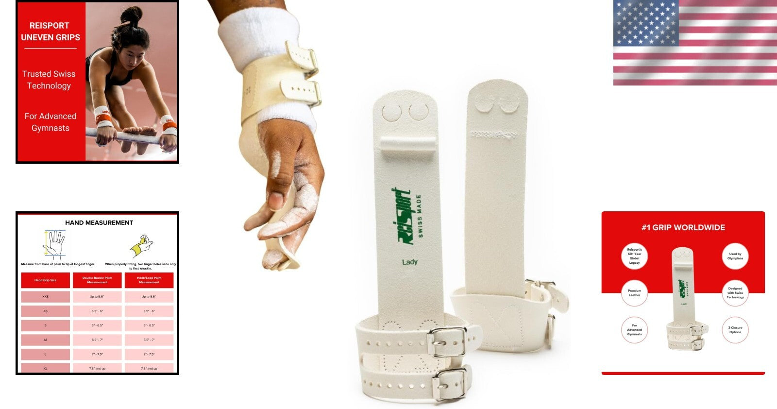 Innovative Uneven Bar Grips for Women - Trusted by Professionals, Size XL