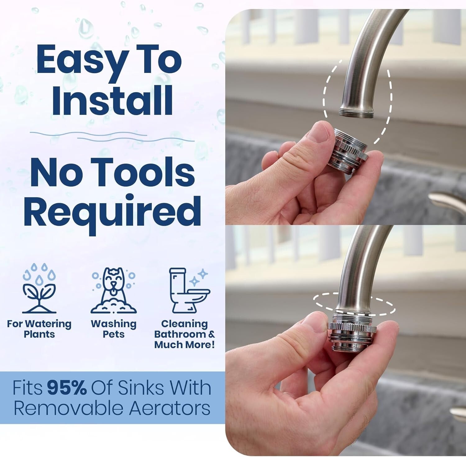 75 Ft Indoor Sink Hose Attachment - Versatile Faucet Sprayer for Easy Gardening