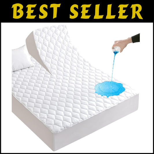 Ultra Soft Waterproof Mattress Pad Cover for Split Top King Beds – Deep Pocket