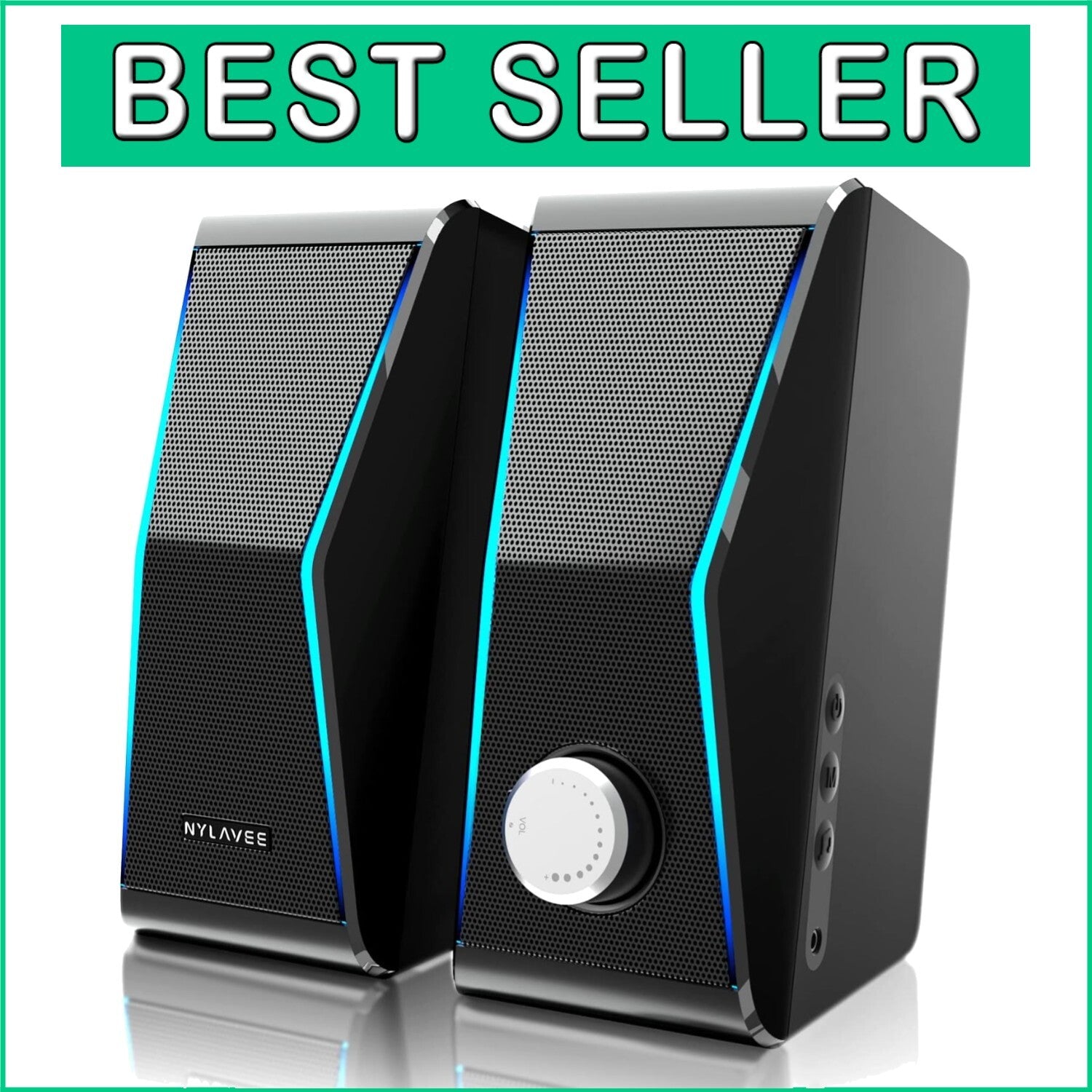 4-Unit Bluetooth HiFi Speakers with Rich Bass Diaphragms & Colorful RGB Lights