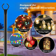 Load image into Gallery viewer, Metal String Light Poles for Outdoor Lighting - Waterproof &amp; All Season Use