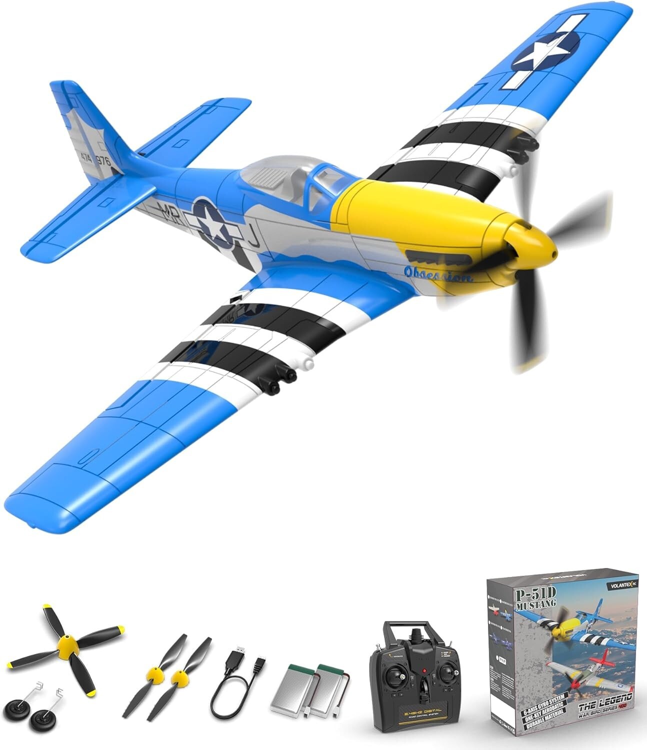 4 Channel Remote Control P51D Mustang Plane - Perfect for Beginners and Experts