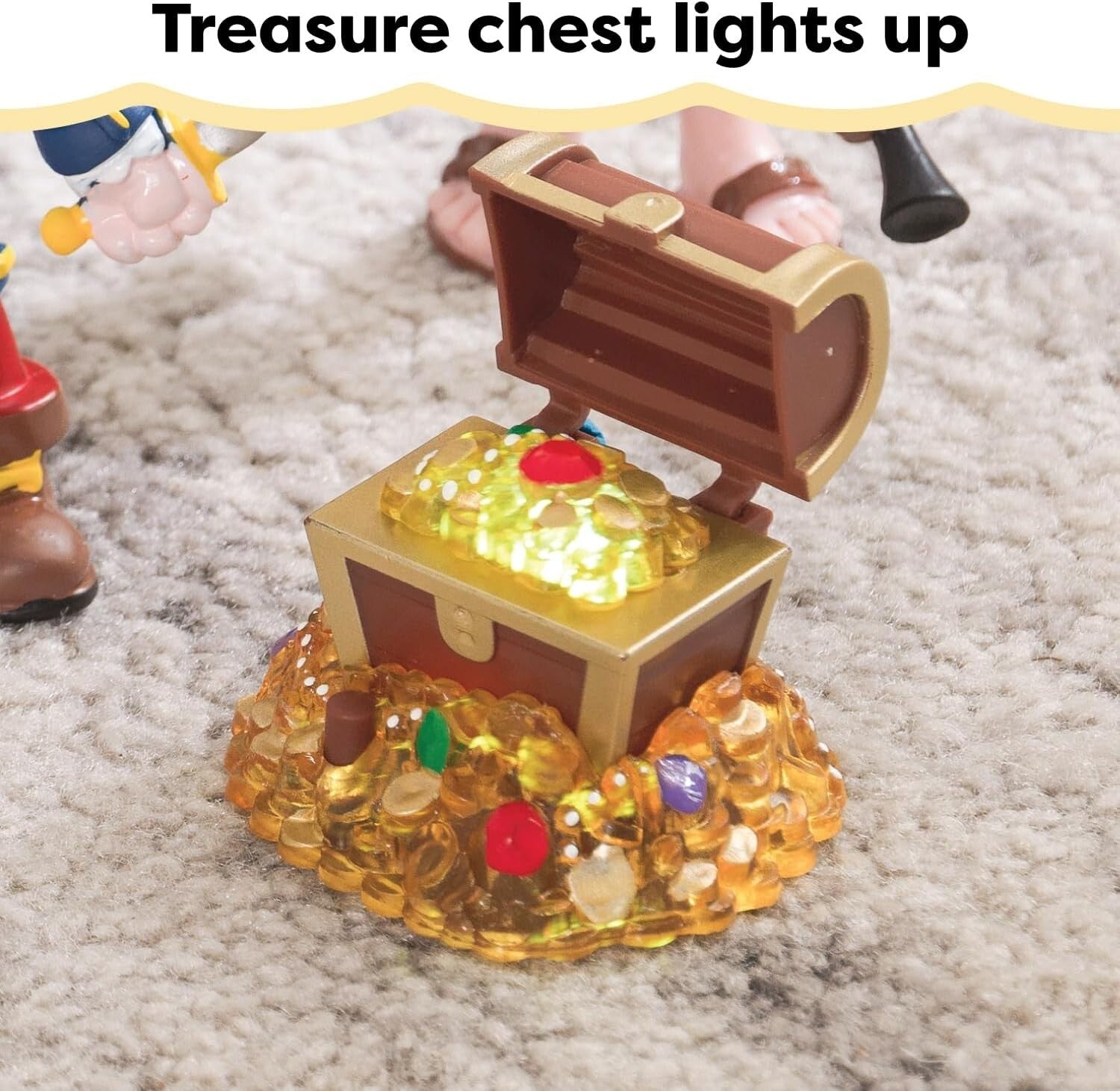 3-Level Wooden Pirate Ship Play Set with Realistic Lights & Sounds for Kids