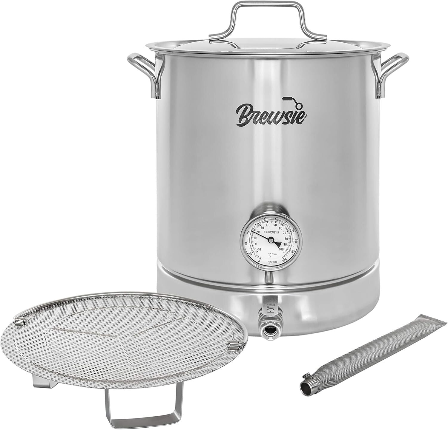 Compact Stainless Steel 16 Gallon Brewing Kettle with Complete Filtration System