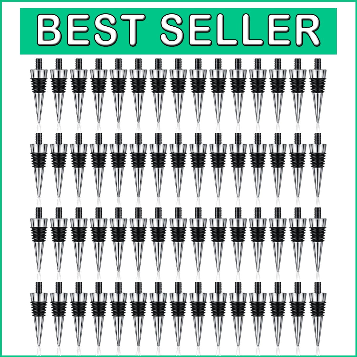 60-Piece Reusable Stainless Steel Wine Bottle Stoppers Kit – Perfect for Parties