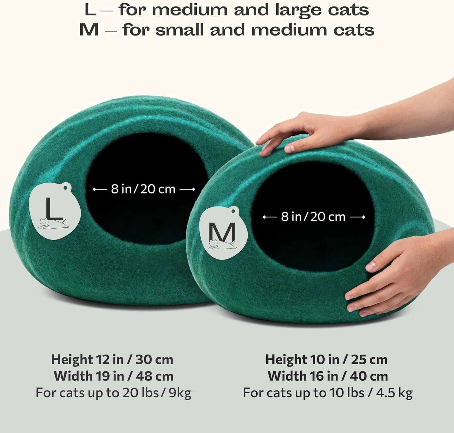 Sleek Dual-Use Cat Cave - 100% Wool Hideaway and Sleep Space for Indoor Cats