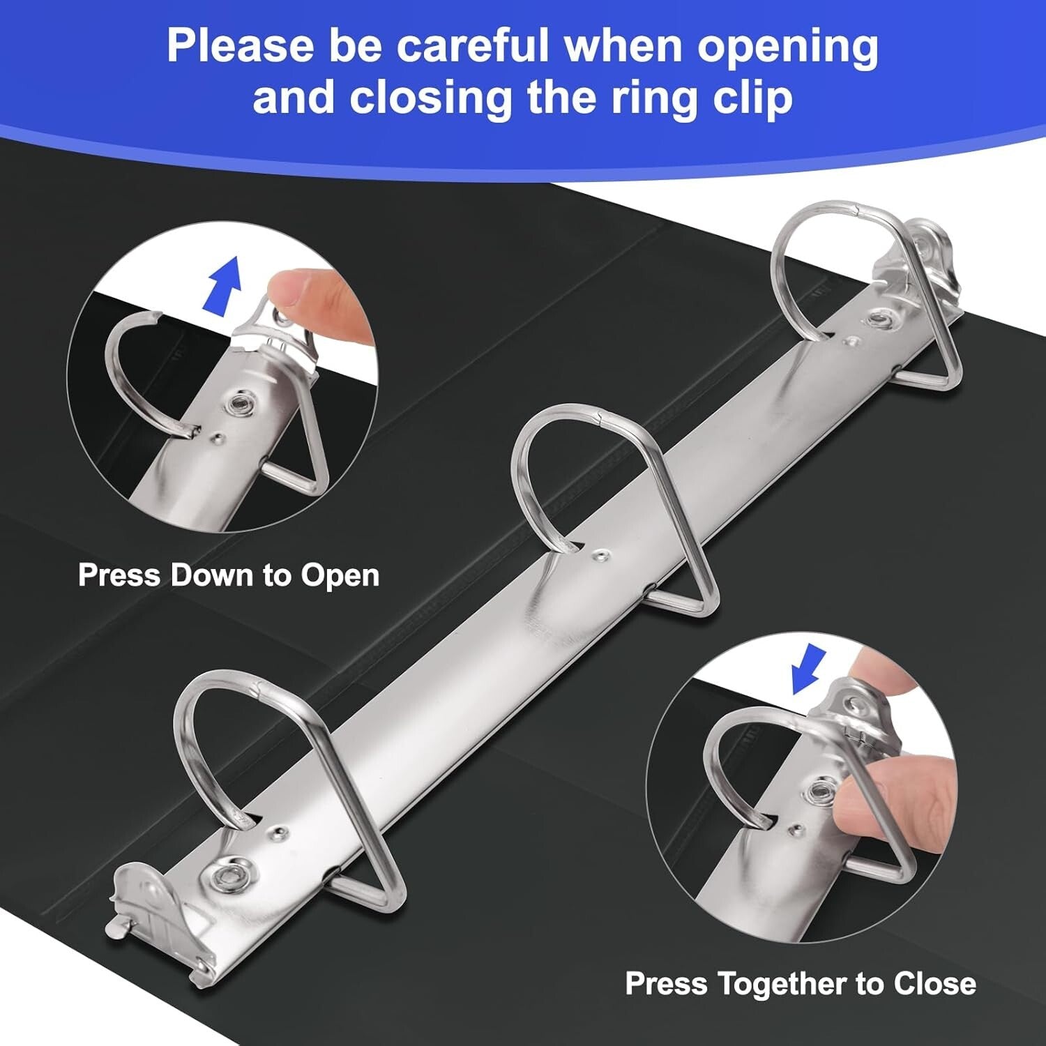 12 Pack D-Ring Black Binders - 1 Inch, Holds 225 Sheets, Multipocket Design