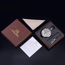 Load image into Gallery viewer, Elegant Mechanical Pocket Watch with Skeleton Dial - Dragon &amp; Phoenix Design