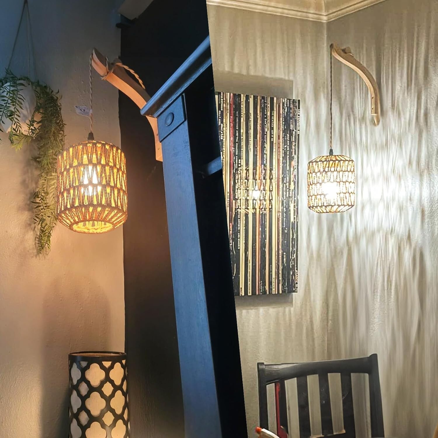 Frideko Boho Rechargeable Wall Sconces Set of 2 with Remote – RGB Dimmable Light