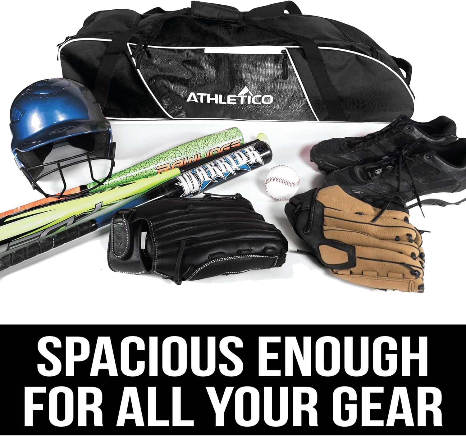Versatile Rolling Bat Bag with Extra Pockets - Ideal for Baseball & Softball