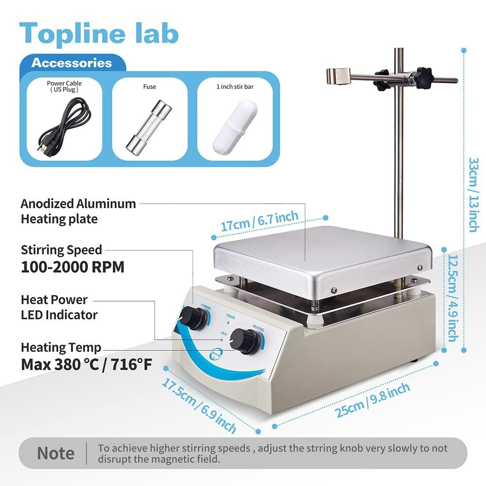 Premium Hot Plate Magnetic Stirrer 5000ml with Adjustable Speed and Temp Control