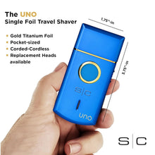 Load image into Gallery viewer, Sleek Portable Cordless Shaver - Gold Titanium Foil for On-the-Go Grooming
