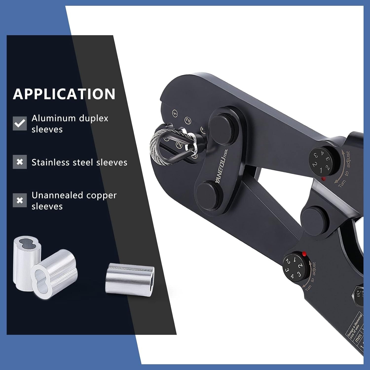 Versatile 1/8'' Wire Rope Crimping Tool Kit: Ideal for DIY & Outdoor Projects