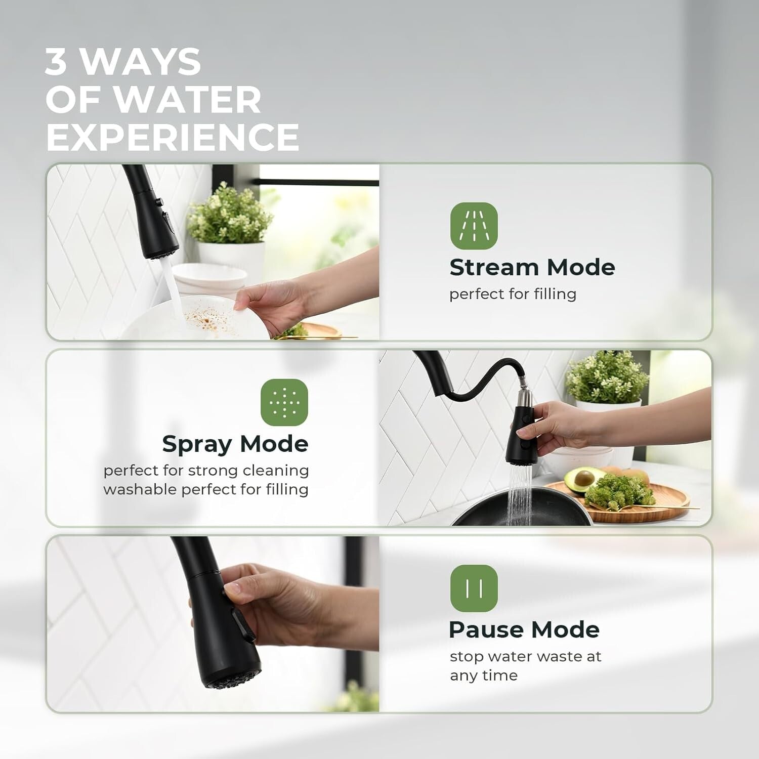 Stainless Steel Touchless Faucet with Smart Motion Sensor - Elegant Matte Black