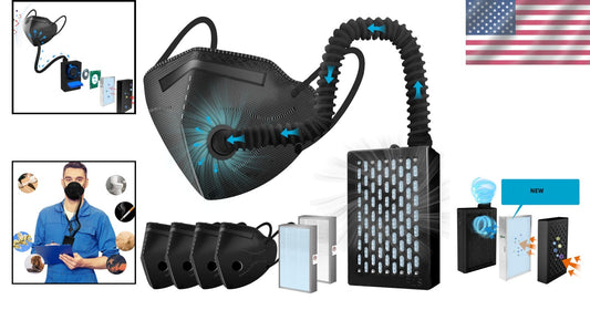 Comfortable Rechargeable Air Purifier Mask, H13 HEPA Filter for Work & Sports