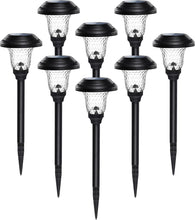 Load image into Gallery viewer, 8 Pack Waterproof Solar Pathway Lights - Warm White LED Outdoor Elegance