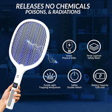 Load image into Gallery viewer, Portable USB Rechargeable Electric Fly Swatter with LED Light - Set of 2