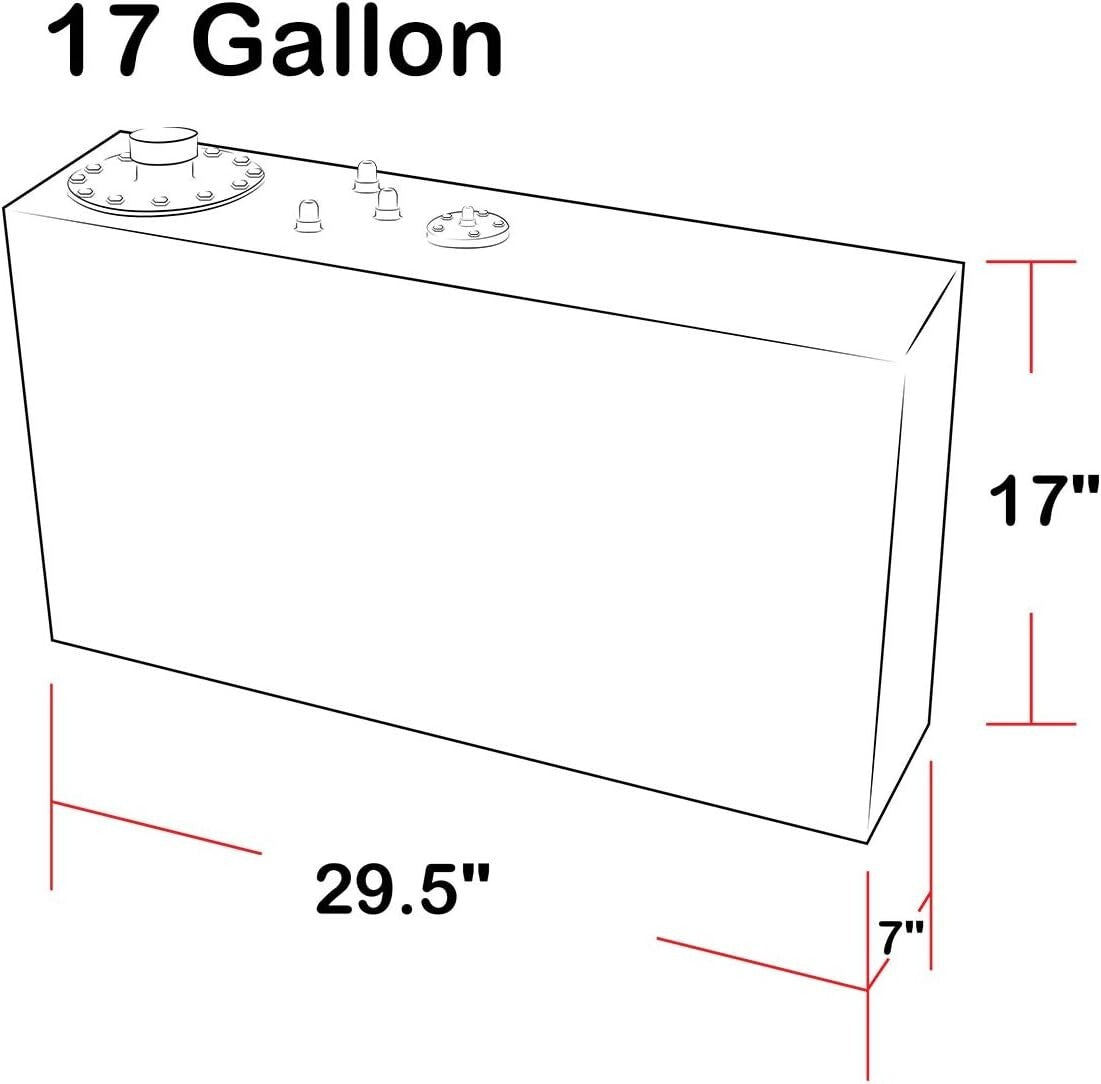 Universal Fit 17 Gallon Aluminum Fuel Tank - Perfect for Racing Applications
