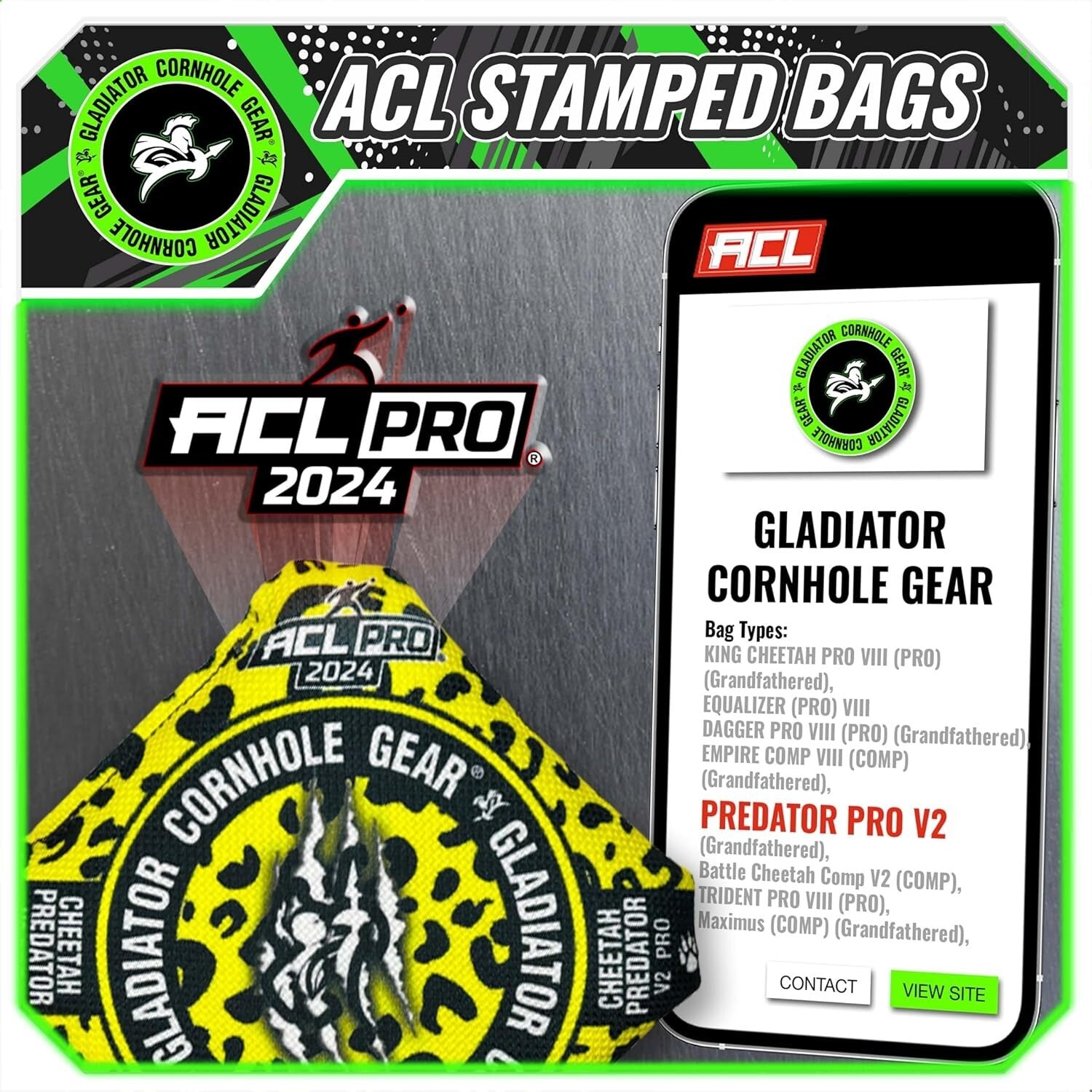 Durable Yellow Cornhole Bags | ACL Approved Set of 4 for All Weather Conditions