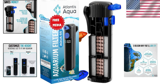 All-in-One Fish and Turtle Filter for Tanks Up to 55 Gallons - Lifetime Sponges