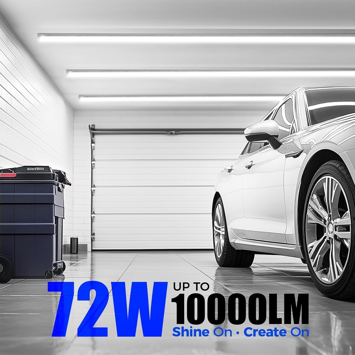 Energy-Efficient 8FT LED Shop Lights, 10 Pack, High Output Daylight White