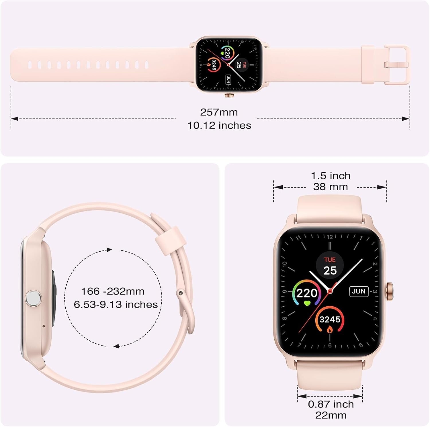 Elegant 1.8" HD Smart Watch for Women - Bluetooth Calling, Activity Tracker