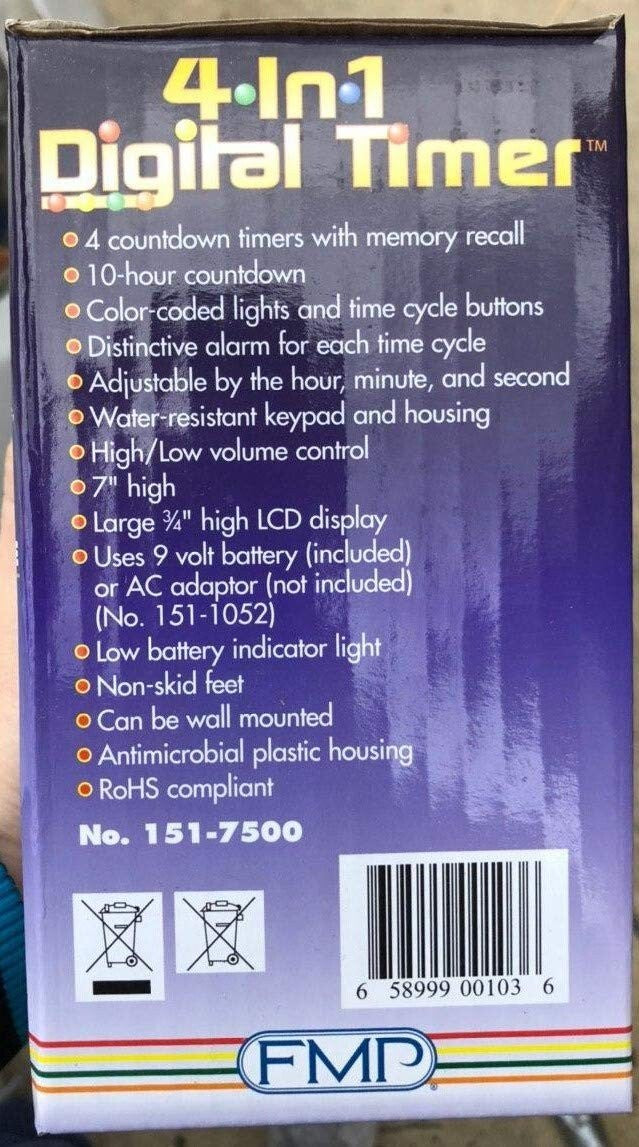 4-in-1 Commercial Kitchen Countdown Timer with Large LCD - Wall Mount & Portable